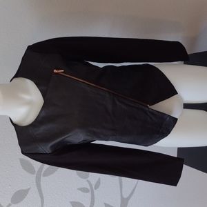 Gibson Latimer Black Moto Zip Jacket w/Rose Gold Asymmetrical Zipper